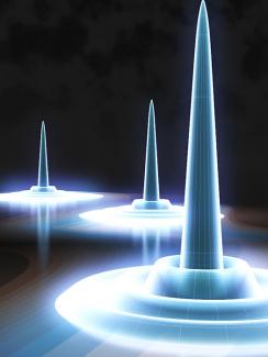 Theoretical structure of a quantum droplet showing possible locations of the positively charged "hole".